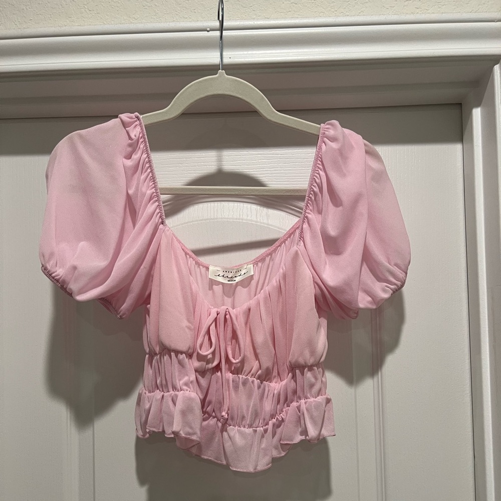 American Threads Pink Crop Top